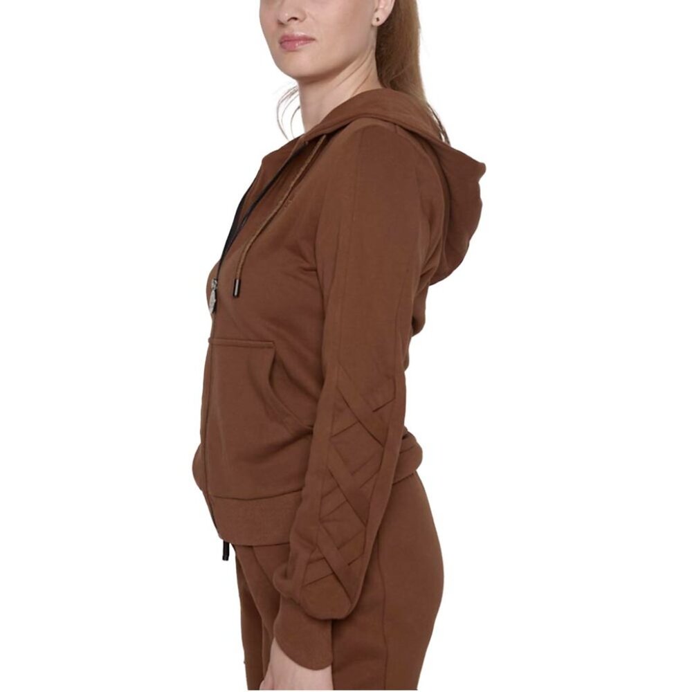 LATTICE SLEEVES HOODIE (CHOCOLATE)